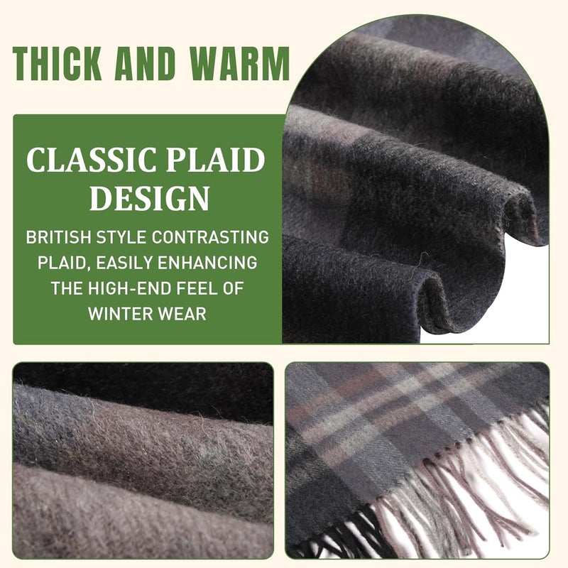 SKNSOFT Winter Wool Plaid Scarf for Men,Women Fashion Tartan Wrap Checkered Scarves - Image 5